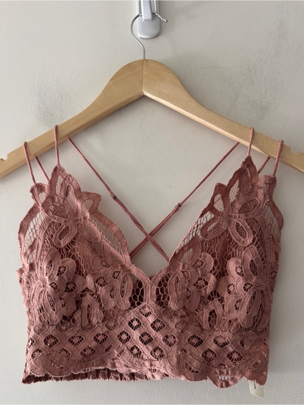 Free People One Adella Bralette Mauve Pink Brown‎ Lace